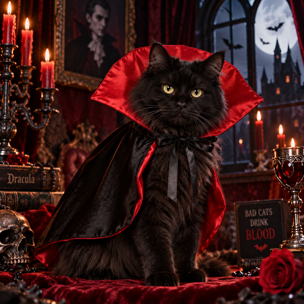 PetZen™ Little Dracula Cape – Halloween Pet Costume