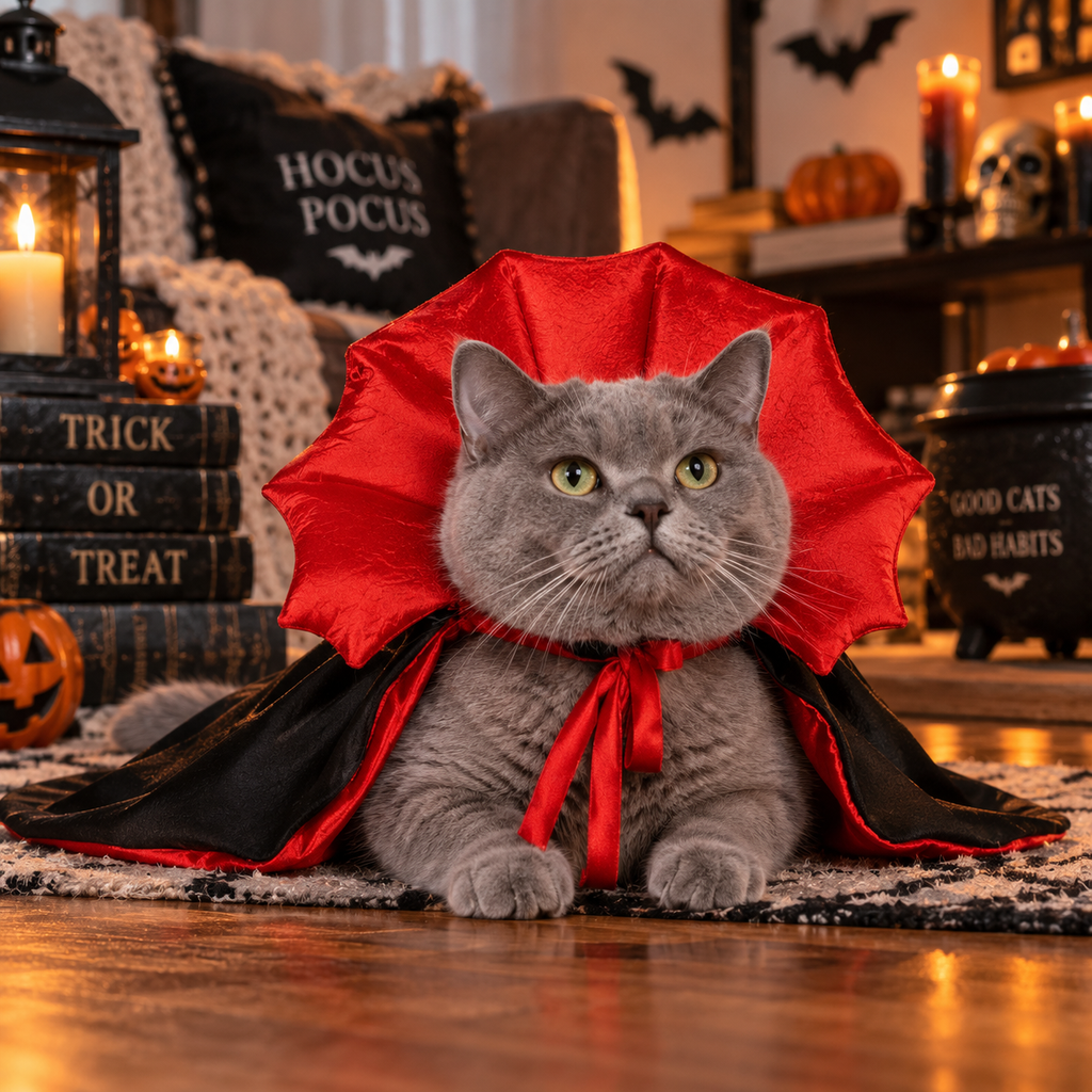 PetZen™ Little Dracula Cape – Halloween Pet Costume
