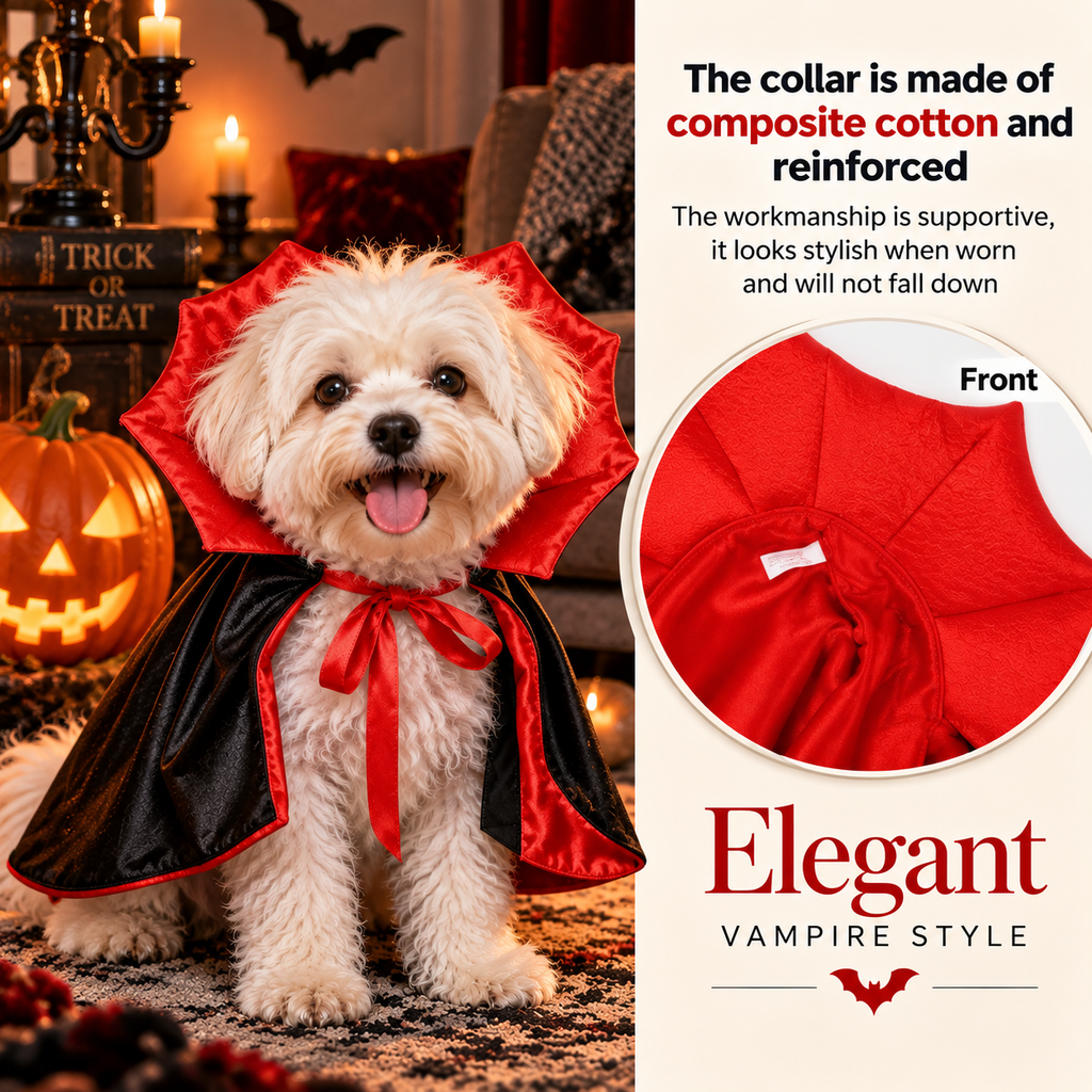 PetZen™ Little Dracula Cape – Halloween Pet Costume