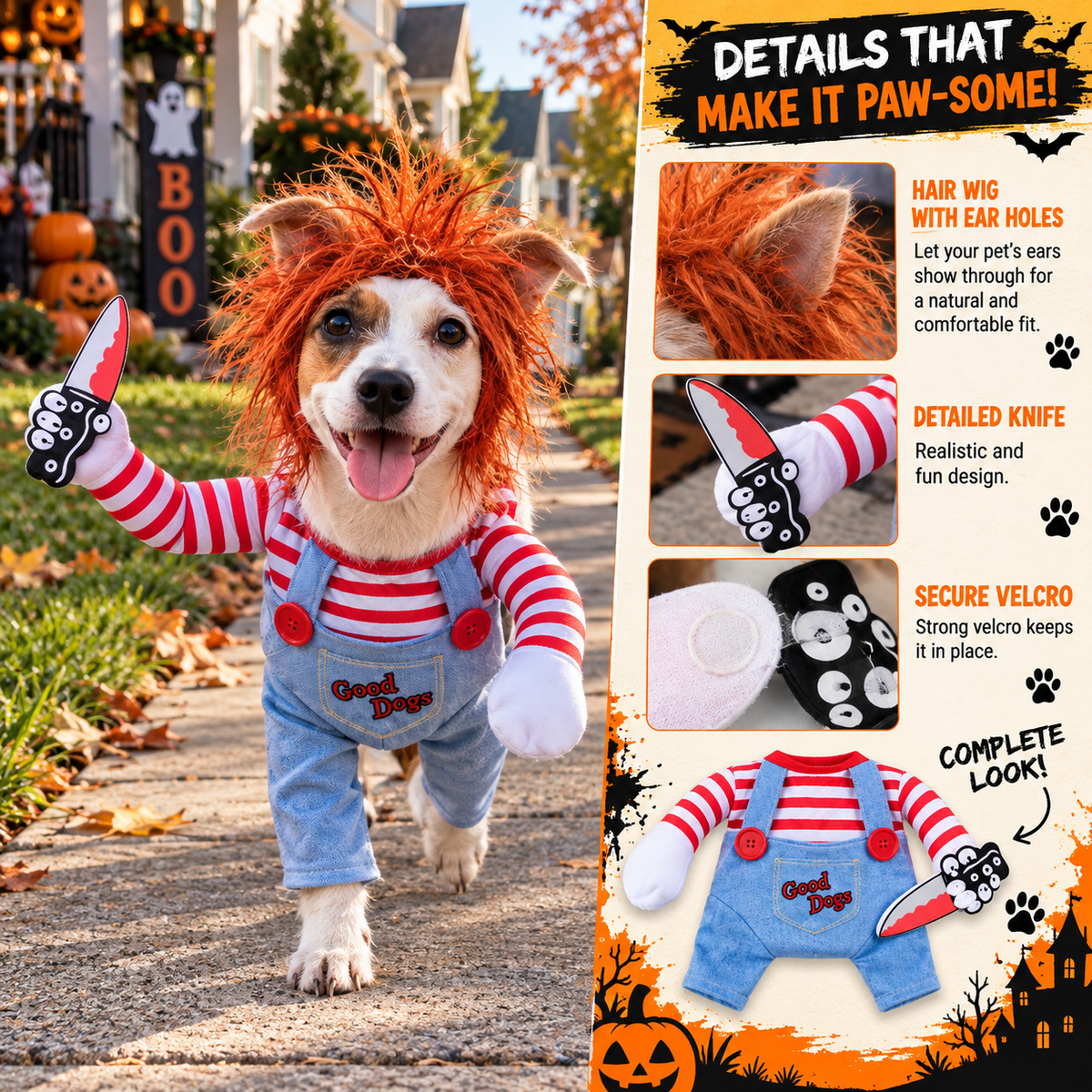 PetZen™ Chucky Halloween Dog Costume